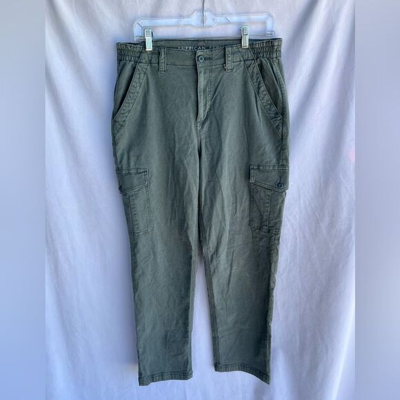 American Eagle Women’s Stretch High Rise Cargo Pant Straight Leg size 12 - Picture 2 of 8